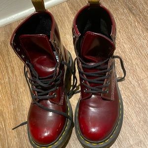 Dr. Martens 14585 Vegan Cherry Red Arcadia Boots